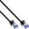 Câble de raccordement rond InLine® Slim U / FTP Cat.6A noir 1m