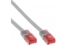 Câble de raccordement ultra-plat plat InLine® U / UTP Cat.6 Gigabit ready grey 0.5m