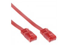 Câble de raccordement ultra-plat plat InLine® U / UTP Cat.6 Gigabit ready red 0.5m