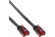 Câble de raccordement ultra-plat plat InLine® U / UTP Cat.6 Gigabit ready black 0.5m