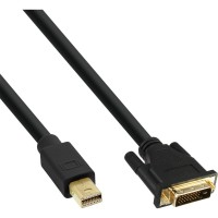Câble Inline® Mini DisplayPort mâle vers DVI-D 24 + 1 mâle, noir / or, 1,5 m