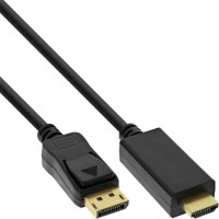 Câble convertisseur InLine® DisplayPort vers HDMI, 4K / 60Hz, noir, 0,5 m