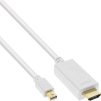 Câble convertisseur InLine® Mini DisplayPort vers HDMI avec audio, 4K / 60Hz, blanc, 0,5 m