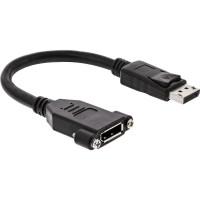 InLine® DisplayPort mâle à femelle avec câble à bride 0.2m, noir