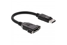 InLine® DisplayPort mâle à femelle avec câble à bride 0.2m, noir