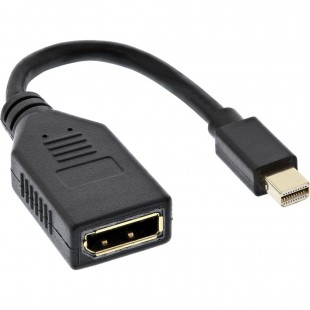 Câble InLine® Mini DisplayPort mâle à femelle DisplayPort, 4K2K, noir, 0,15 m