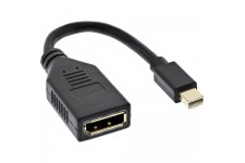 Câble InLine® Mini DisplayPort mâle à femelle DisplayPort, 4K2K, noir, 0,15 m