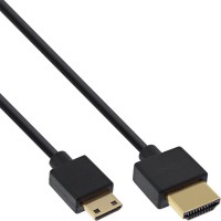 Câble HDMI haute vitesse InLine® avec Ethernet de type A à C mâle super fin, noir / or, 0,5 m