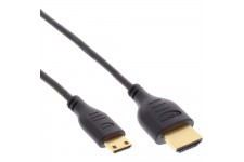 Câble HDMI haute vitesse InLine® avec Ethernet de type A à C mâle super fin, noir / or, 1,8 m