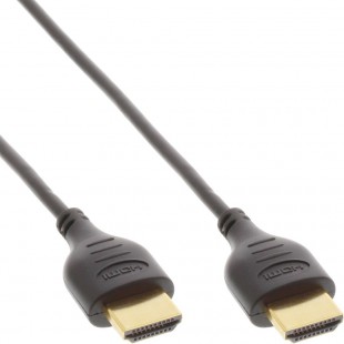 Câble HDMI haute vitesse InLine® avec Ethernet de type A à A mâle super fin, noir / or, 0,5 m