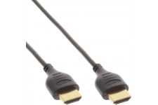 Câble HDMI haute vitesse InLine® avec Ethernet de type A à A mâle super fin, noir / or, 0,5 m