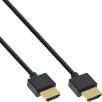 Câble HDMI haute vitesse InLine® avec Ethernet de type A à A mâle ultra-mince, noir / or, 1 m