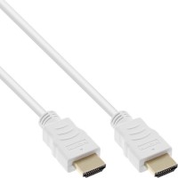 Câble HDMI haute vitesse InLine® avec Ethernet mâle à blanc plaqué or, 0,5 m