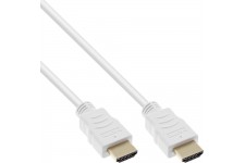 Câble HDMI haute vitesse InLine® avec Ethernet mâle à blanc plaqué or, 0,5 m
