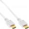 Câble HDMI haute vitesse InLine® avec Ethernet mâle à blanc plaqué or, 1 m