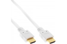 Câble HDMI haute vitesse InLine® avec Ethernet mâle à blanc plaqué or, 1 m