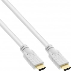 Câble HDMI haute vitesse InLine® avec Ethernet mâle à 4K2K plaqué or, blanc, 10 m