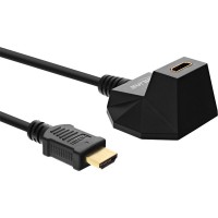 Station HDMI InLine®, câble HDMI haute vitesse avec Ethernet, M / F, contacts noirs et dorés, 1 m
