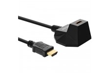 Station HDMI InLine®, câble HDMI haute vitesse avec Ethernet, M / F, contacts noirs et dorés, 3 m