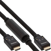 Câble HDMI haute vitesse actif InLine® avec Ethernet, 4K2K, M / M, contacts noirs et dorés, 20 m