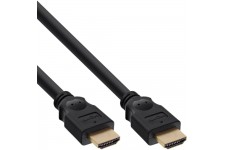 Câble HDMI, InLine®, 19 broches mâle/mâle, contacts dorés, noir, 0,5m
