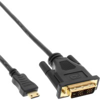 Câble InLine® Mini-HDMI vers DVI Câble HDMI C mâle vers DVI 18 + 1 mâle plaqué or 1 m