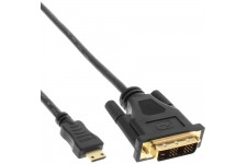Câble InLine® Mini-HDMI vers DVI Câble HDMI C mâle vers DVI 18 + 1 mâle plaqué or 1 m