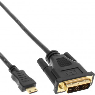Câble InLine® Mini-HDMI vers DVI Câble HDMI C mâle vers DVI 18 + 1 mâle doré 1,5 m