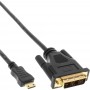 Câble InLine® Mini-HDMI vers DVI Câble HDMI C mâle vers DVI 18 + 1 mâle plaqué or 5 m