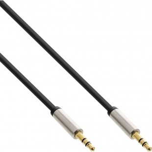 Câble audio Slim InLine® 3,5 mm mâle à mâle stéréo 1 m