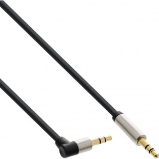InLine® Slim Audio Cable Câble audio 3,5 mm mâle à mâle coudé stéréo 1 m