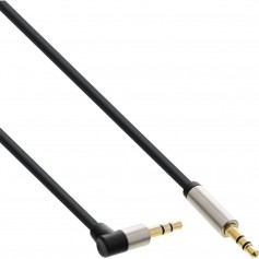 InLine® Slim Audio Cable Câble audio 3,5 mm mâle à mâle coudé stéréo 1 m