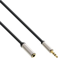 InLine® Slim Audio Cable 3.5mm mâle à femelle Stereo 0.5m