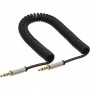 Câble spiral audio InLine® Slim Audio 3.5 mm mâle à mâle 4 broches stéréo 2 m