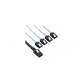 Câble de raccordement SAS, InLine®, Mini SAS SFF8087 à 4x SATA, Crossover, OCF, 1m