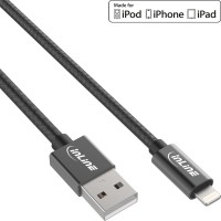 Câble USB InLine® Lightning pour iPad iPhone iPod noir 1m