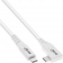 InLine® USB4 cable, USB Type-C, one side angled, PD 240W, 8K60Hz, TPE white, 2m