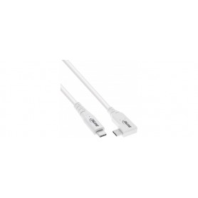 InLine® USB4 cable, USB Type-C, one side angled, PD 240W, 8K60Hz, TPE white, 2m