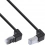 InLine® Patch cable up/down angled, S/FTP (PiMf), Cat.6, 250MHz, PVC, copper, black, 0.15m