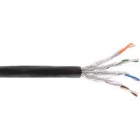 Câble d'installation extérieure InLine® S / FTP PiMF Cat.7a AWG 23 Cuivre 1200 Mhz PE noir 50m
