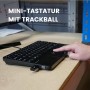 Perixx PERIBOARD-526 H EN, wired mini USB keyboard, trackball, USB hub