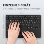 Perixx PERIBOARD-526 H EN, wired mini USB keyboard, trackball, USB hub