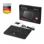 Perixx PERIBOARD-526 H EN, wired mini USB keyboard, trackball, USB hub
