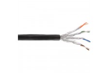 Câble d'installation extérieure InLine® S / FTP PiMF Cat.7a AWG 23 Cuivre 1200 Mhz PE noir 500m
