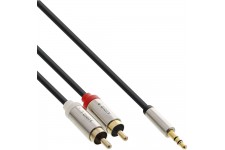 Câble audio mince InLine® de 3,5 mm M à 2x RCA M, 1 m