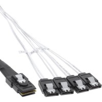 Câble de raccordement SAS, Mini SAS SFF8087 à 4x SATA, 1:1, 50cm