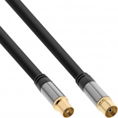 Câble d'antenne InLine® Premium, 4x blindé, 110dB, noir, 10m