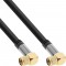 Câble InLine® Premium SAT, 4x blindé, 2x fiche F coudée, 110dB, noir, 0,5 m