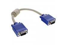 Câble S-VGA, InLine®, 15 broches HD mâle/mâle, beige, 0,3m