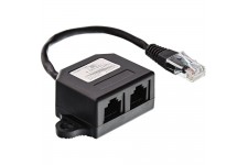 Distributeur ISDN, InLine®, 2x RJ45 Bu, 15cm Câble, avec résistances de pull-up